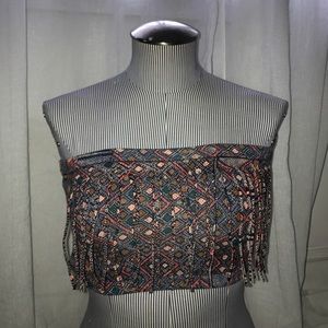 Fringe Aztec festival bandeau top